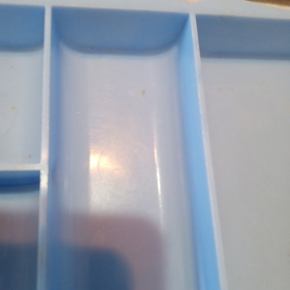 Vanity Drawer Organizer 1960s Powder Blue Plastic 9.5" X 8" Desk Organizer VTG - Picture 6 of 8